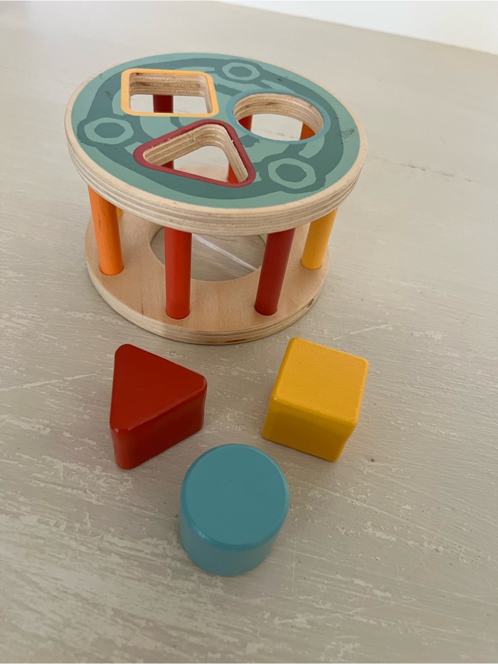 Hape Walk-A-Long Snail Shape Sorter Drum Replacement E0349 3 Shapes